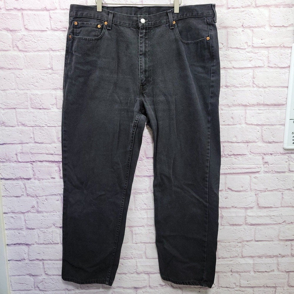 Levis 550 Relaxed Fit Faded Denim Jeans Mens 42x32 Black Tapered Leg Skater Gorp